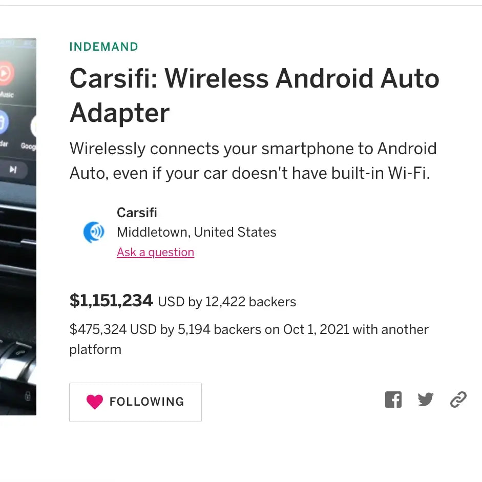 Android Auto kabellos für alle: Carsifi konkurriert mit AAWireless