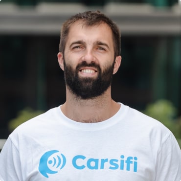Mobile engineer of Carsifi Wireless Android Auto team photo.