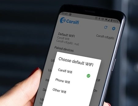 Change default WIFI gateway for Carsifi Wireless Android Auto adapter with companion app.